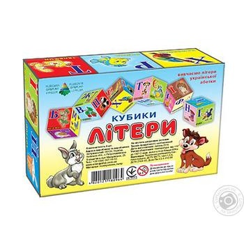 Игрушка Кубики-буквы развивающая 6шт - купить, цены на Auchan - фото 1