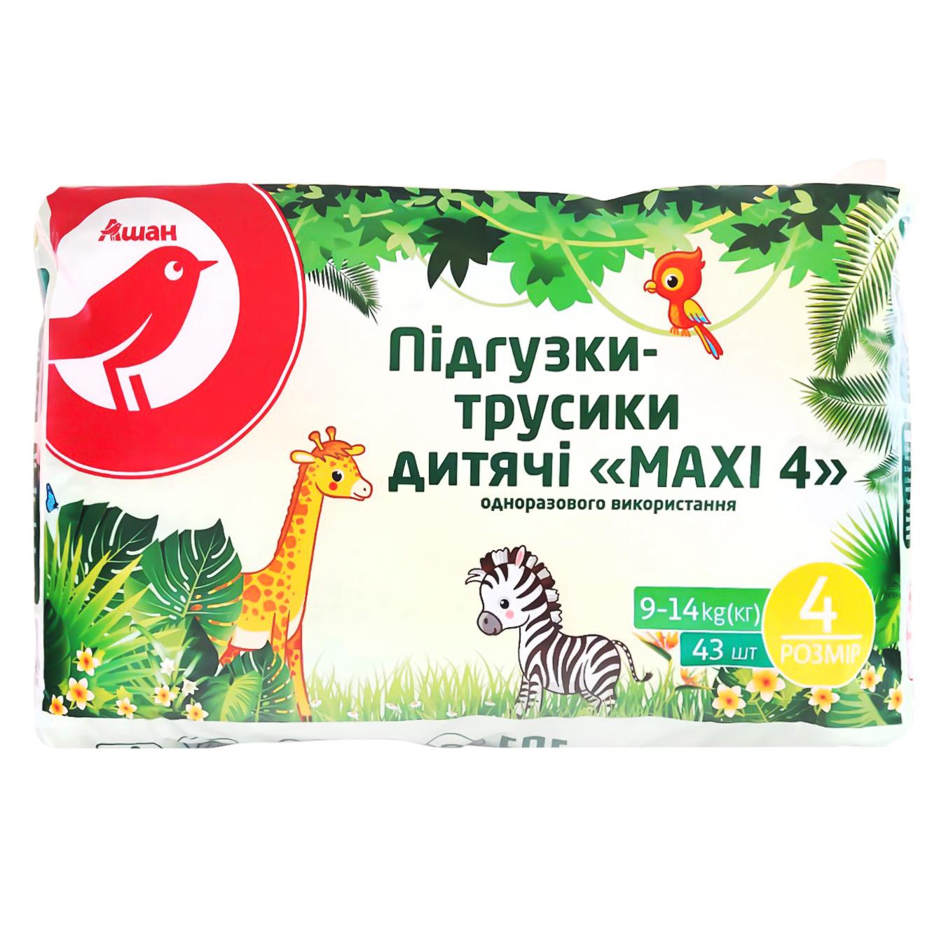 

Подгузники-трусики Ашан Maxi 4 9-14кг 43шт