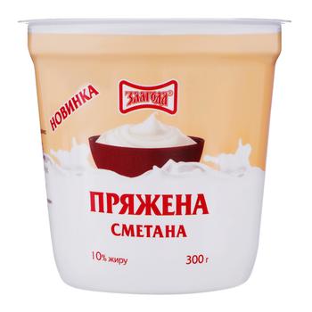 Сметана Злагода Пряжена 10% 300г - купити, ціни на КОСМОС - фото 1