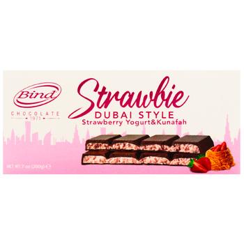 Шоколад молочный Bind Chocolate с фисташковой начинкой, кадаифом и клубникой 200г - купить, цены на WINETIME - фото 2