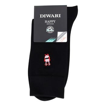 DiWaRi Happy Black Men's Socks Size 27 - buy, prices for ULTRAMARKET - photo 1