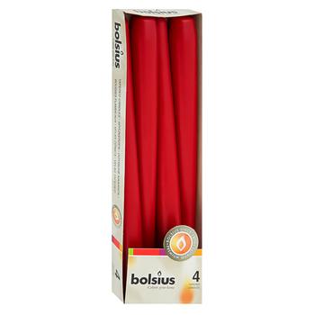 Bolsius Conical Burgundy Candle 245/24 4pcs - buy, prices for NOVUS - photo 1