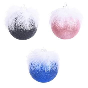 Feather Plastic Christmas Tree Ball 8cm - buy, prices for - photo 1