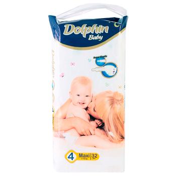 Подгузники Dolphin макси 7-18кг 32шт - купить, цены на Auchan - фото 1