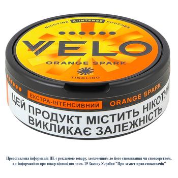 Паучи никотиносодержащие Velo Orange Spark экстра-интенсивный 20шт