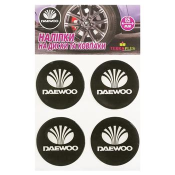 TerraPlus Daewoo Label Sticker for Hubcaps and Rims 65mm