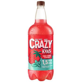 Kvas Taras Crazy Kvas Taste of Wild Strawberry & Mint 1.5l - buy, prices for Auchan - photo 1