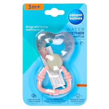 Canpol Babies Wand Water Teether with Rattle Pink