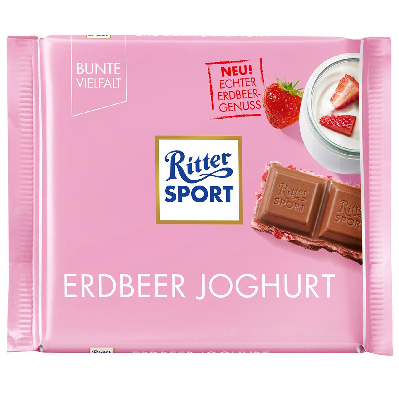 

Шоколад молочный Ritter Sport йогурт-клубничная начинка 100г