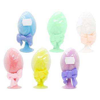 Яйцо бархатное гусиное на подставке с бантиком 11*5см - купить, цены на ULTRAMARKET - фото 1