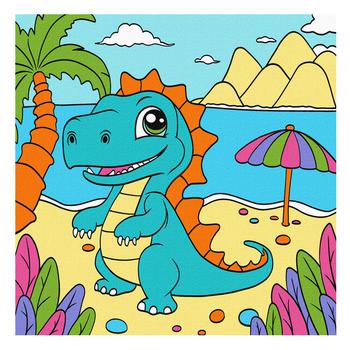 Ideyka Playful Dinosaur Paint by Number 25*25cm - buy, prices for - photo 1