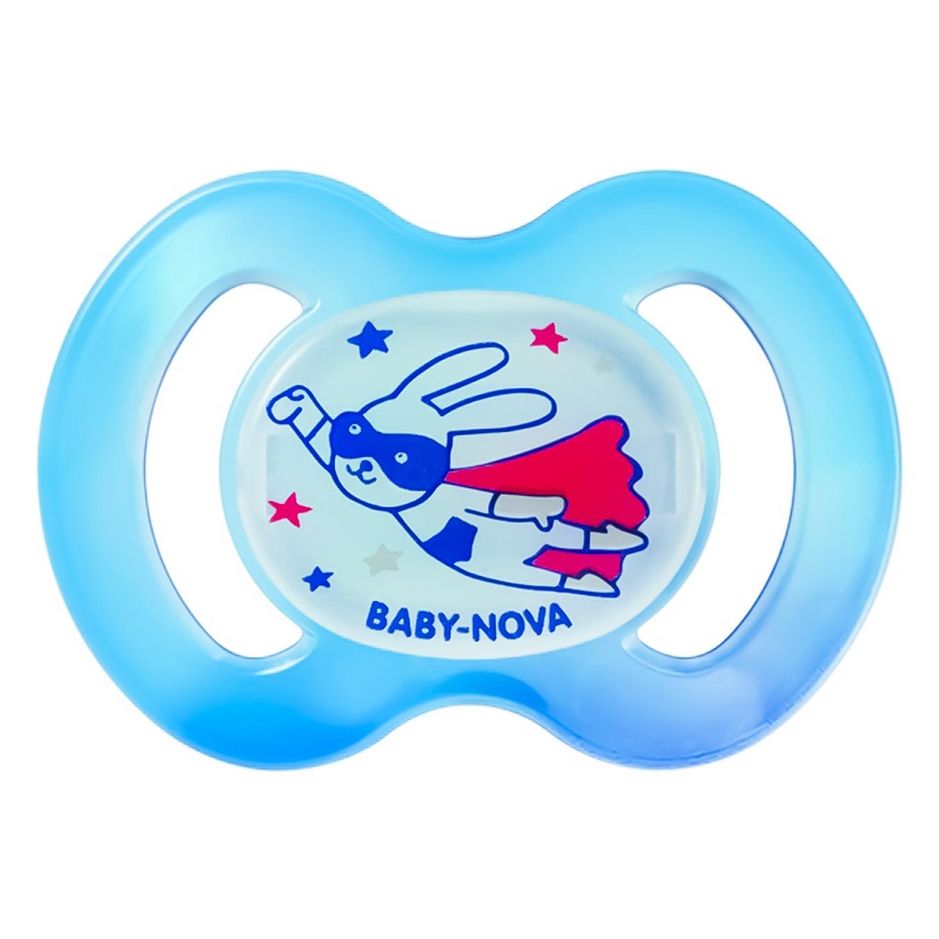 

Пустышка ортодонтическая Baby-Nova Ночная Голубая р.1
