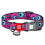 Нашийник для собак Waudog нейлоновий з QR-паспортом 28-40см/20мм з малюнком око монстра