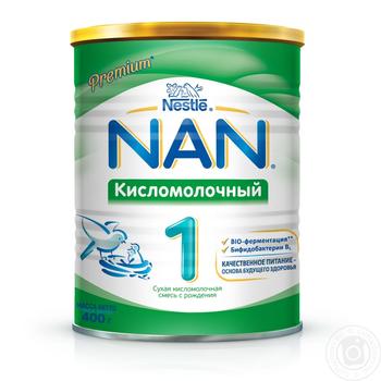 Суміш молочна Нестле Нан 1 Кисломолочний суха для дітей з народження 400г купити, ціни на МегаМаркет - фото 1