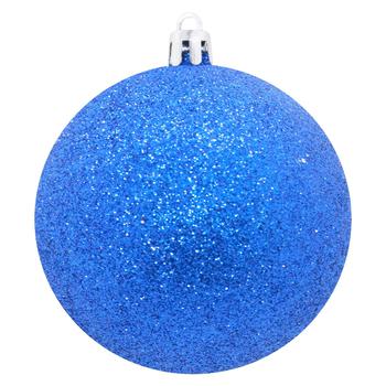 Plastic Blue Glitter Christmas Ball 8cm - buy, prices for Tavria V - photo 1