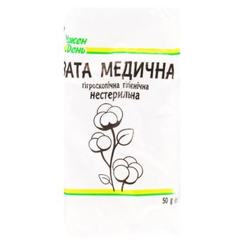 Вата Кожен День медична нестерильна 50г - купити, ціни на Auchan - фото 1