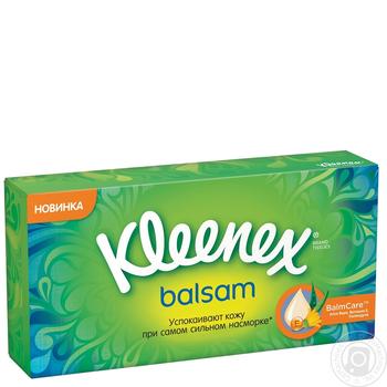 Серветки паперові Kleenex balsam 72шт купити, ціни на МегаМаркет - фото 1