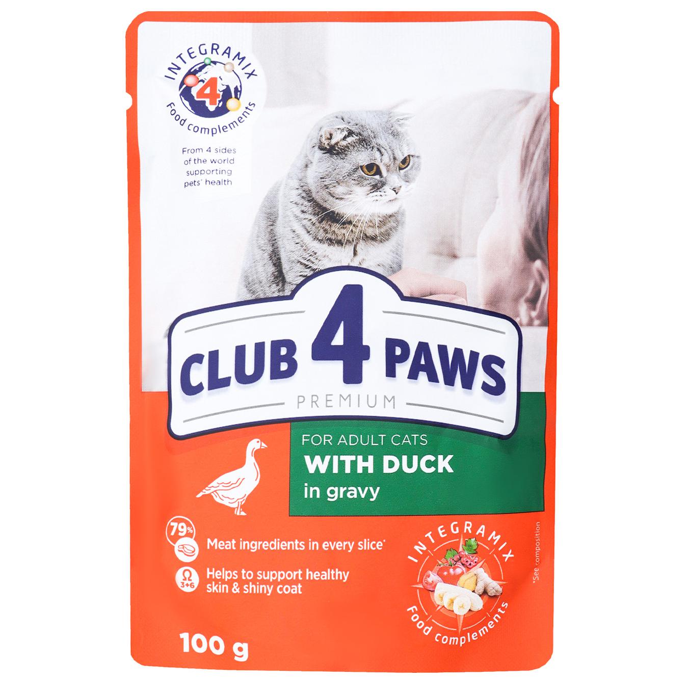 

Корм Club 4 Paws Premium С уткой в соусе для взрослых котов 100г