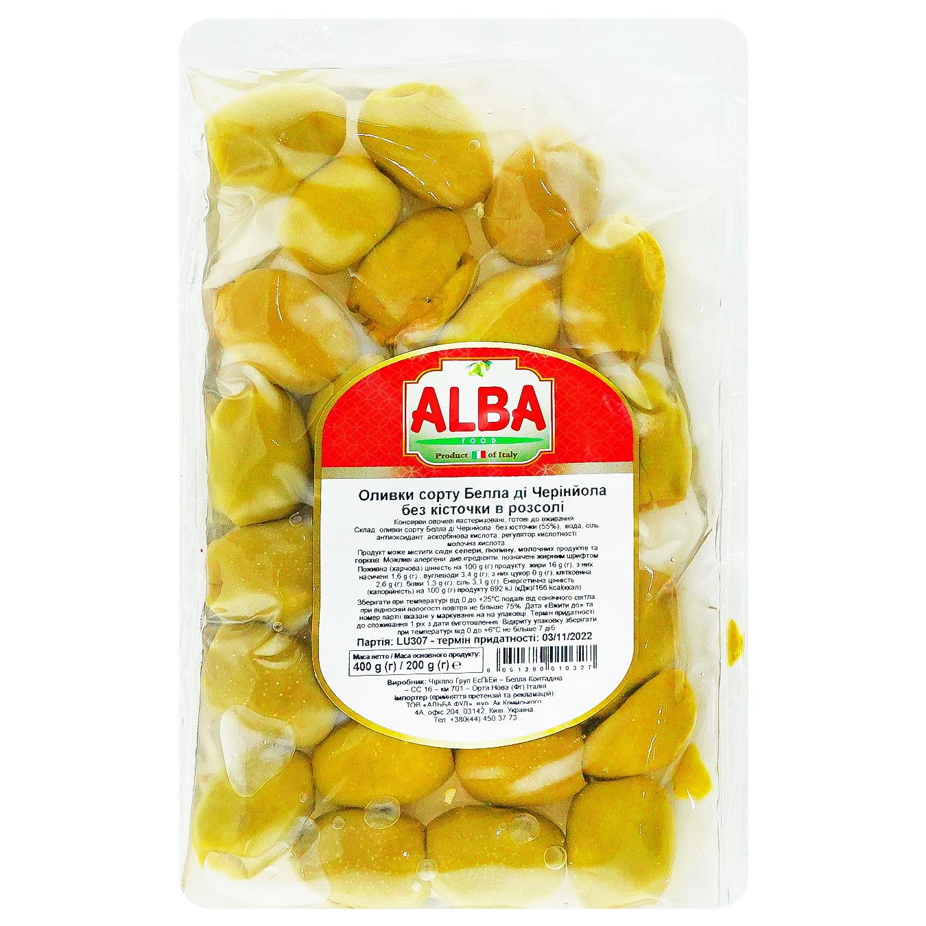 

Оливки Alba Food Bella di Cerignola зеленые без косточки в рассоле 200г