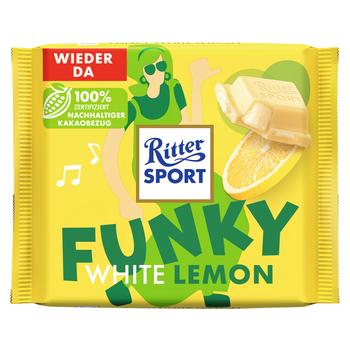 Шоколад белый Ritter Sport Funky с лимонным кремом 100г