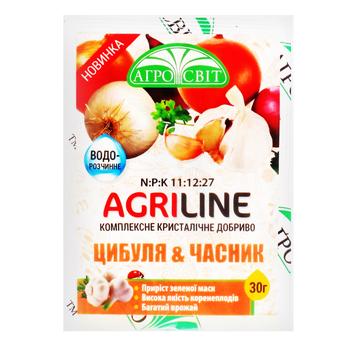 Добриво Агросвіт Agriline Цибуля та часник 30г - купити, ціни на Auchan - фото 1