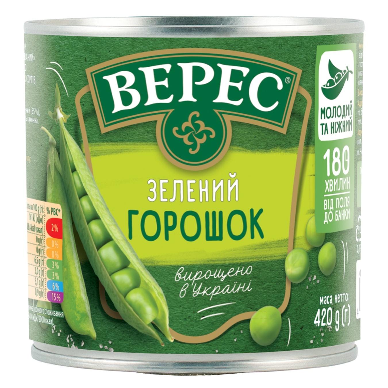 

Горошок Верес зеленый ж/б 400г