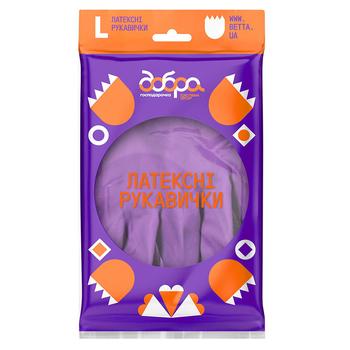 Dobra Hospodarochka Latex Household Gloves L - buy, prices for ULTRAMARKET - photo 1
