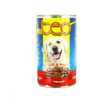 Teo Wet food with beef for adult dogs 1250g - buy, prices for Auchan - photo 1