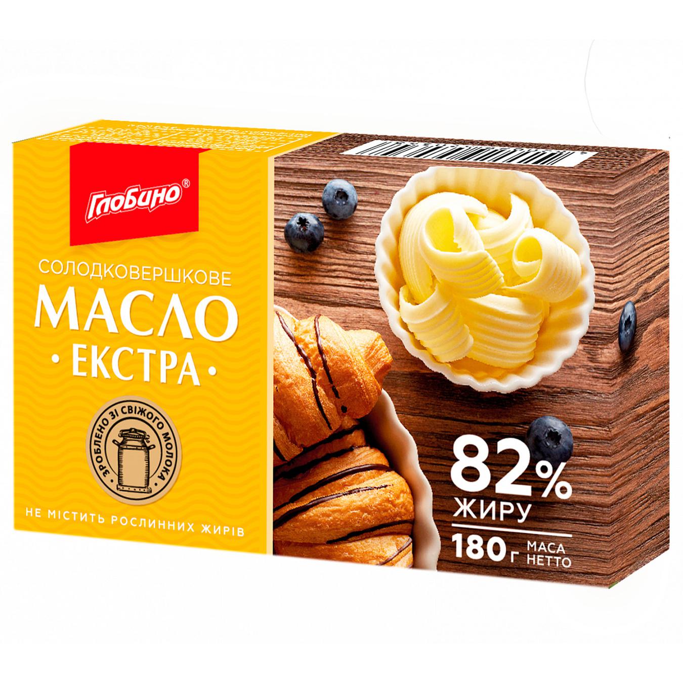 

Масло Глобино Экстра сладкосливочное 82% 180г