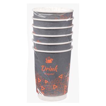 Стакан бумажный двухслойный Суббота 250млх6шт - купить, цены на Таврия В - фото 1