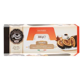 Рулет Freddi Swiss Roll бісквітний з начинкою тірамісу 300г - купити, ціни на КОСМОС - фото 1