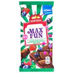 Шоколад Корона Max Fun молочний полуниця, малина, чорниця, чорна смородина, вибухова карамель, шипучі кульки 160г