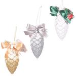 Прикраса новорічна Mis Lt Шишка декорована 3D в асортименті