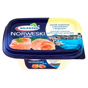 Сыр плавленый Mlekpol Norweski Smak с лососем и укропом 150г