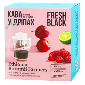 Fresh Black Ethiopia Drip Coffee 12g*5pcs - buy, prices for NOVUS - photo 1