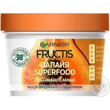 Маска Fructis SupFood Папайя д/пошкодженого волосся 390мл купити, ціни на МегаМаркет - фото 1