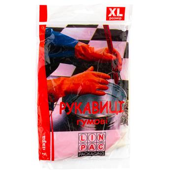 Перчатки хозяйственные Linpac резиновые XL 2шт. - купить, цены на ULTRAMARKET - фото 1