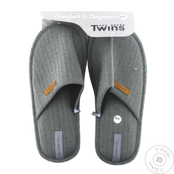 Тапочки Twins Elegant мужские домашние серые 40-41р - купить, цены на Таврия В - фото 1