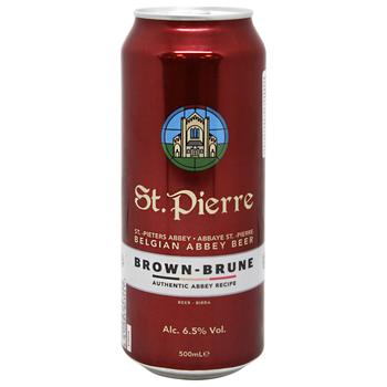 Пиво St.Pierre Brune тёмное фильтрованной 6,5% 0,5л - купить, цены на NOVUS - фото 1