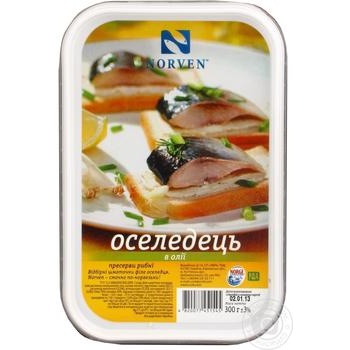 Norven preserves in oil fish herring 300g - buy, prices for MegaMarket - photo 1