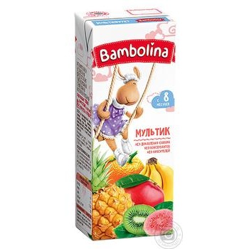 Сік Bambolina 200 мл Мультифрукт купити, ціни на МегаМаркет - фото 1