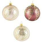 Koopman Christmas Ball with Leaves 8cm in Assortment