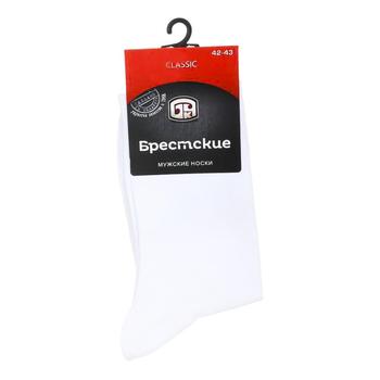 Brestskie White Cotton Men's Socks 27s - buy, prices for - photo 1