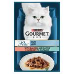 Корм влажный Gourmet Perle Duo с лососем и сайдой для взрослых кошек 85г