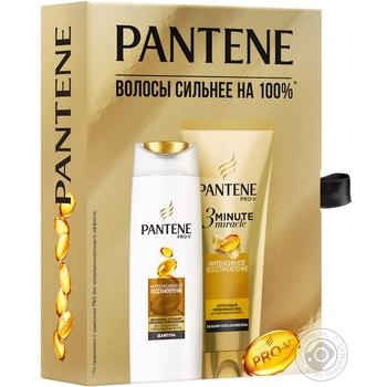 Набор подарочный Pantene Интенсивное восстановление Шампунь 250мл, бальзам 200мл - купить, цены на NOVUS - фото 2