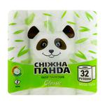 Папір туалетний Снігова Панда Classic двошаровий 32шт