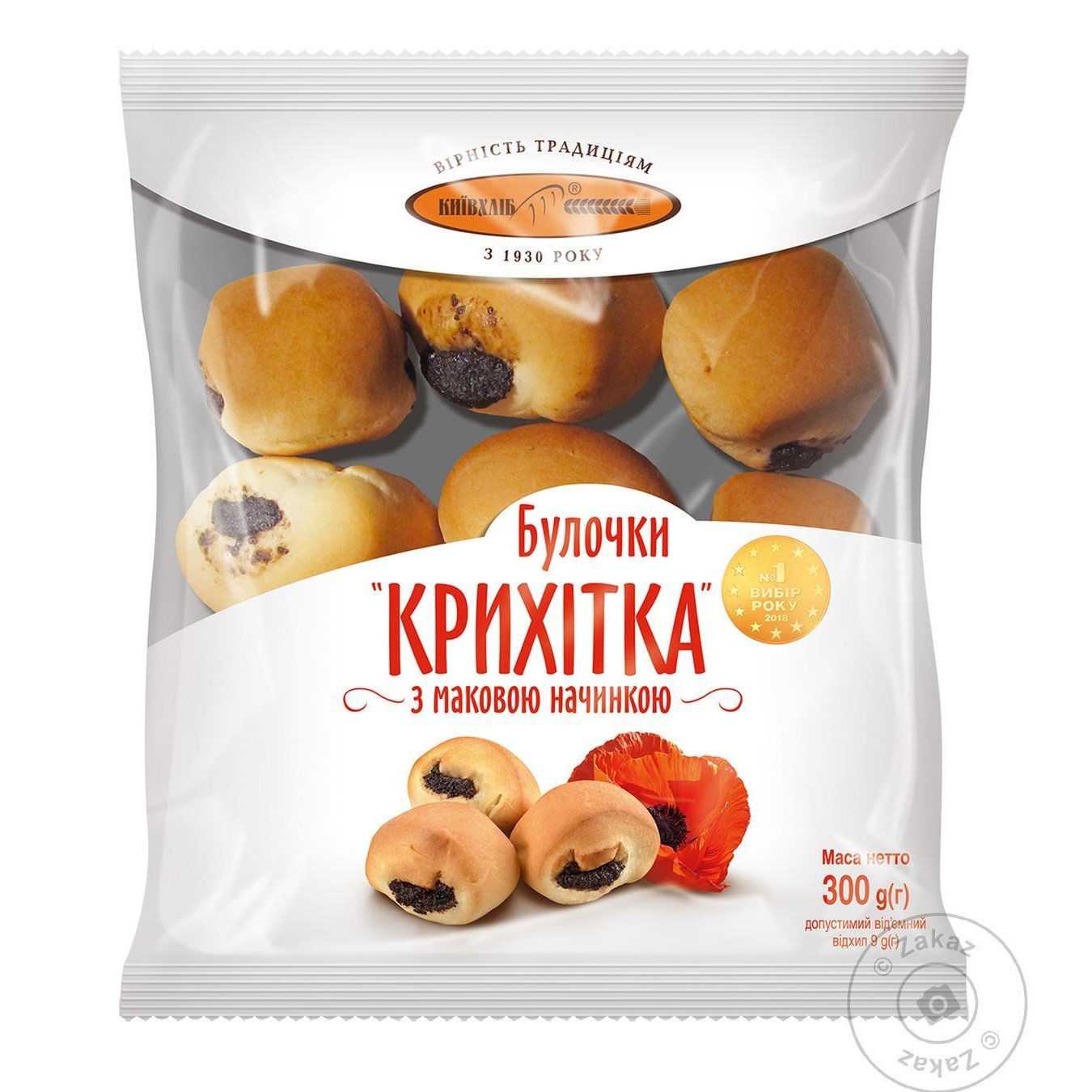 

Булочка КиевХлеб Крошка с маковой начинкой 300г