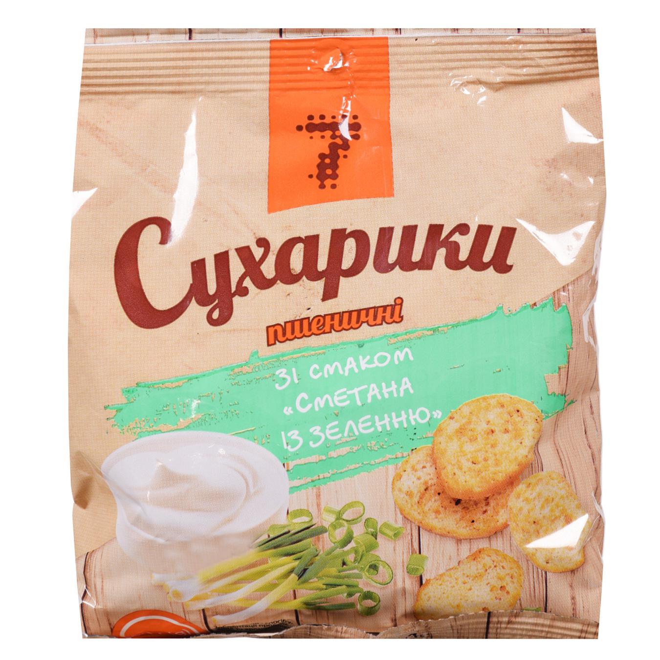 

Сухари пшеничные 7 со вкусом сметаны с зеленью 90г