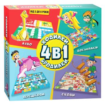 Игра детская настольная DGT-GAMES Ходилки-бродилки 4в1 - купить, цены на Auchan - фото 1