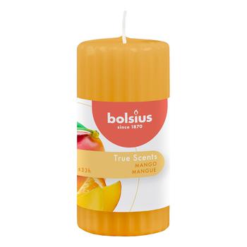 Свеча Bolsius True Scents манго ребристая 120/58 1шт - купить, цены на Auchan - фото 1